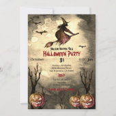 Spooky Witch Pumpkins Halloween-Party Einladung (Vorderseite)