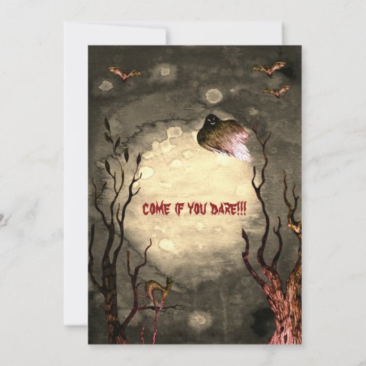 Spooky Witch Pumpkins Halloween-Party Einladung (Rückseite)