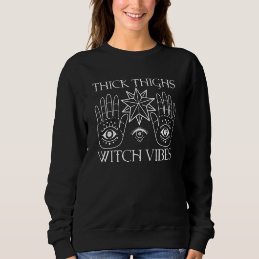 Spooky Witchcraft Crescent Moon Blackcraft Hallowa Sweatshirt (Vorderseite)