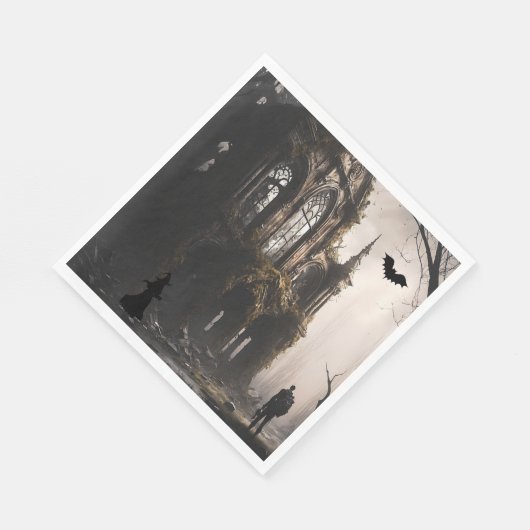 Spooky Witching Hour Halloween-Party Serviette (Ecke)