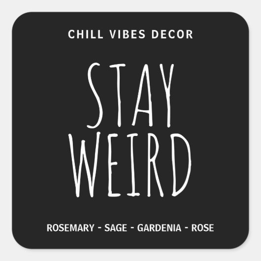 Spooky Witchy Black Soy Candle Labels Quadratischer Aufkleber (Vorderseite)