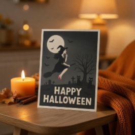 Spooky Witwen Halloween Grußkarte Feiertagspostkarte