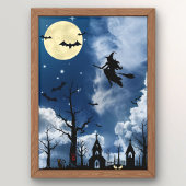 Spooky Witz Moon Halloween Wall Art Poster