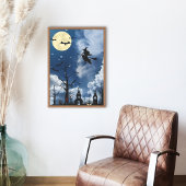 Spooky Witz Moon Halloween Wall Art Poster