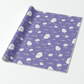 Spooky Wolken und Geister Lila Wrapping Paper Geschenkpapier (Ungerollt)