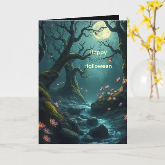 Spooky Woods for Halloween Card Karte (Gelbe Blume)