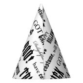 Spooky Words Schwarz-weißes Halloween-Party Hut Partyhütchen (Rückseite)
