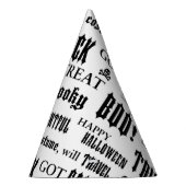 Spooky Words Schwarz-weißes Halloween-Party Hut Partyhütchen (Rechts)