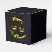 Spooky yellows Frohes Halloween-Textkürbis Geschenkschachtel (Vorderseite)