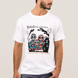 Spooky Yoga Skeleton Family T-Shirt