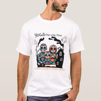 Spooky Yoga Skeleton Family T-Shirt