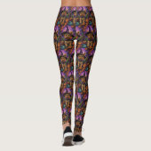 Spooky Yorkipoo Hund Halloween Hexe und Pumpkin Leggings (Rückseite)