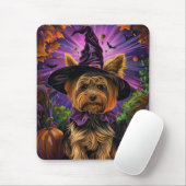 Spooky Yorkipoo Hund Halloween Hexe und Pumpkin Mousepad (Mit Mouse)