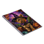 Spooky Yorkipoo Hund Halloween Hexe und Pumpkin Notizblock (Rechte Seite)