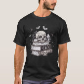 Spooky Zauberbücher Retro Skull Halloween Buch Lie T-Shirt (Vorderseite)