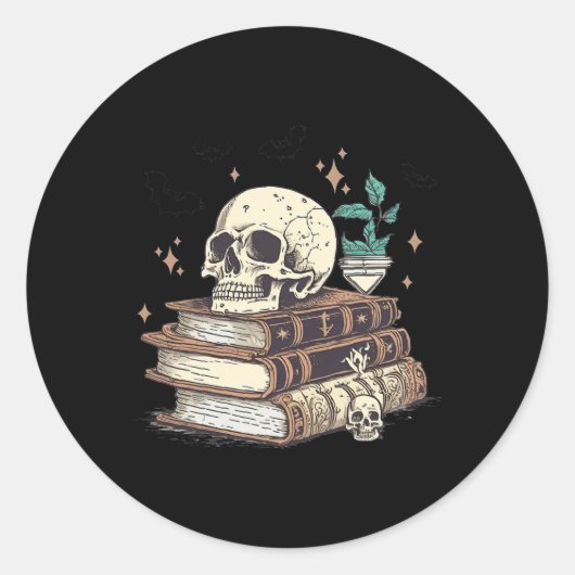 Spooky Zauberbücher Runder Aufkleber (Vorderseite)