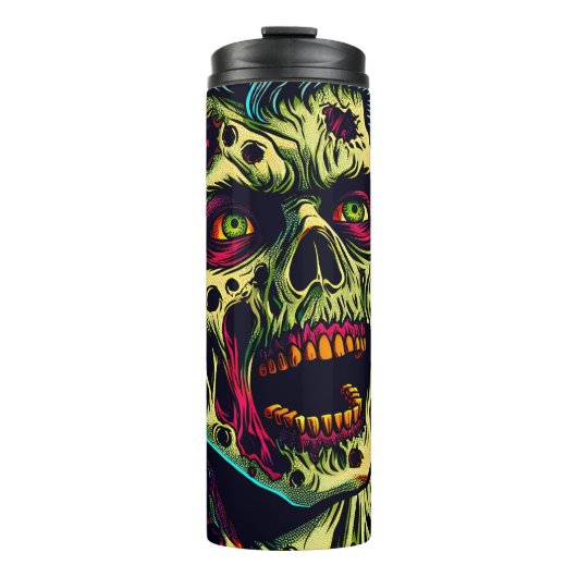 Spooky Zombie Comic Pop Kunst Thermosbecher (Vorderseite)