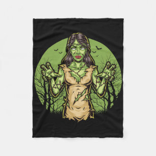 Spooky Zombie Fun Halloween Beängstigend Zombie Ha Fleecedecke