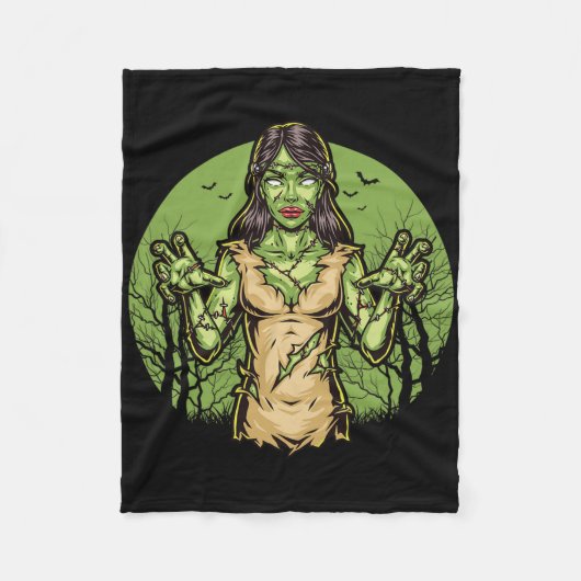 Spooky Zombie Fun Halloween Beängstigend Zombie Ha Fleecedecke (Vorderseite)