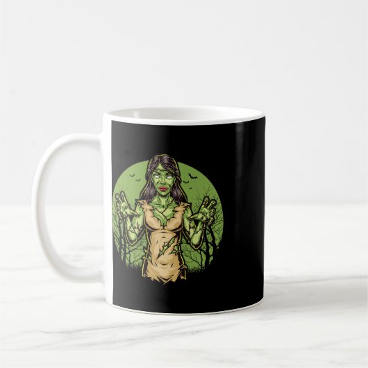Spooky Zombie Fun Halloween Beängstigend Zombie Ha Kaffeetasse (Links)