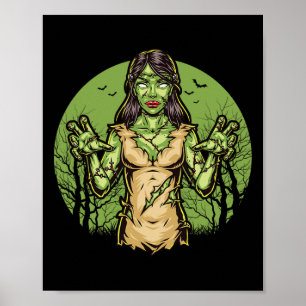Spooky Zombie Funny Halloween Beängstigend Zombie Poster