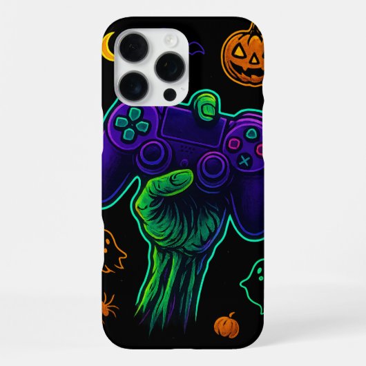 Spooky Zombie Gamer Halloween-Keuchkissen iPhone Hülle (Rückseite)