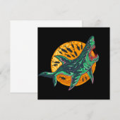 Spooky Zombie Hai Halloween Sea Creature Einladung (Vorne/Hinten)