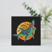 Spooky Zombie Hai Halloween Sea Creature Einladung (Stehend Vorderseite)