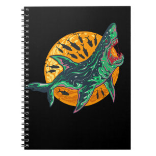 Spooky Zombie Hai Halloween Sea Creature Notizblock