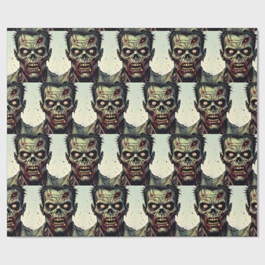 Spooky Zombie Halloween Geschenkpapier (Flach)