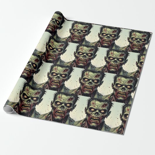 Spooky Zombie Halloween Geschenkpapier (Ungerollt)