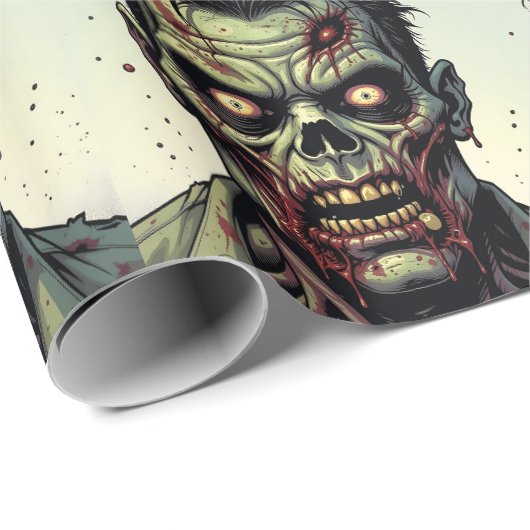 Spooky Zombie Halloween Geschenkpapier (Rolleneckpunkt)