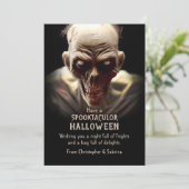 Spooky Zombie Halloween Gruß Feiertagskarte (Stehend Vorderseite)