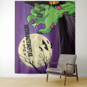 Spooky Zombie Halloween-Party Foto Hintergrund Wandteppich (Beispiel)