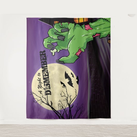 Spooky Zombie Halloween-Party Foto Hintergrund Wandteppich (Vorderseite)