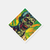 Spooky Zombie Halloween-Party Serviette (Ecke)
