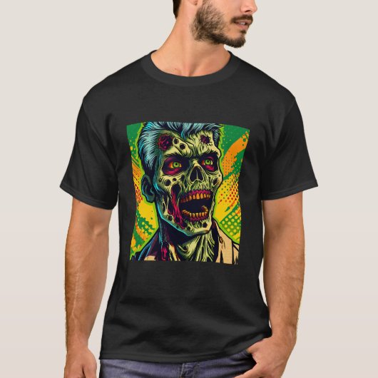 Spooky Zombie Halloween-Party T-Shirt (Vorderseite)