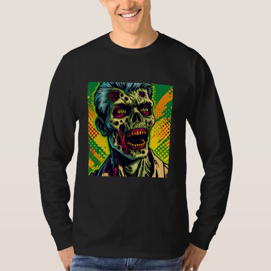 Spooky Zombie Halloween-Party T-Shirt (Vorderseite)