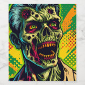 Spooky Zombie Halloween-Party Weinetikett (Einzelnes Label)