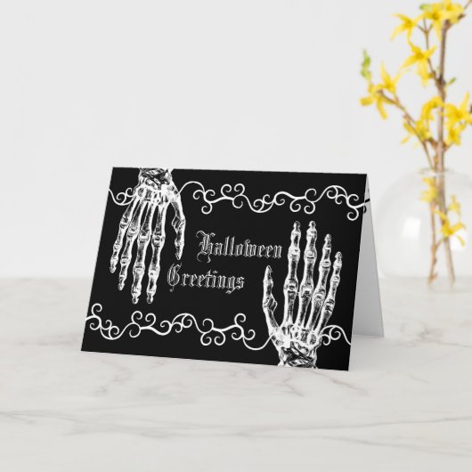Spooky Zombie Hände Karte (Gelbe Blume)