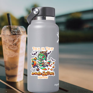 Spooky Zombie Pilot Flugzeug,Pumpkins,Halloween Aufkleber