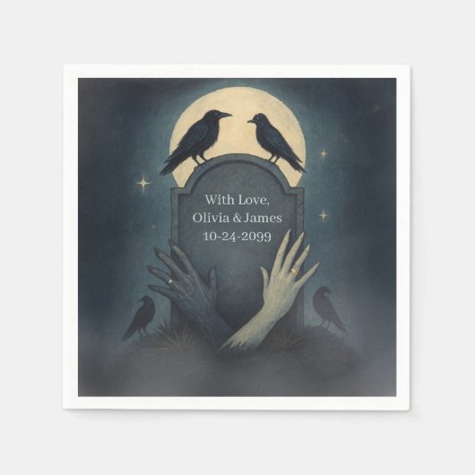 Spooky Zombie Romance Wedding Napkins Serviette (Vorderseite)