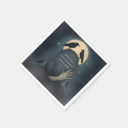 Spooky Zombie Romance Wedding Napkins Serviette (Ecke)