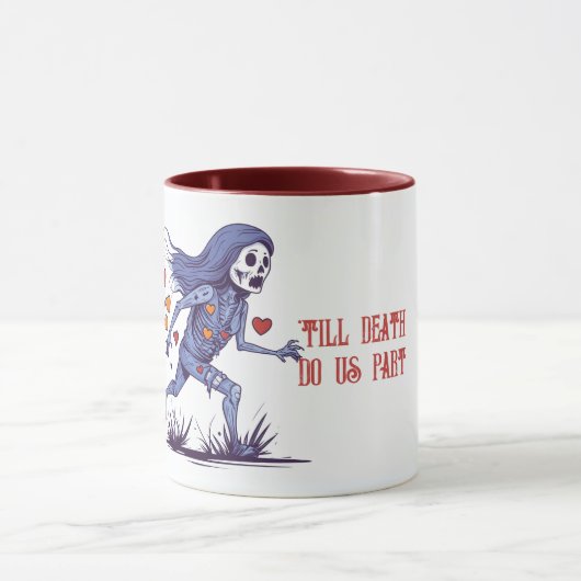 Spooky Zombie umgeben von Herzen Tasse (Zentrum)