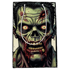 Spooky Zombie und Spinnennetze Halloween Mittlere Geschenktüte