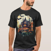 Spooky Zuhause Design T-Shirt (Vorderseite)