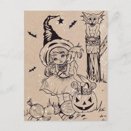 Spookylicious Candy Halloween Postcard Postkarte (Vorderseite)