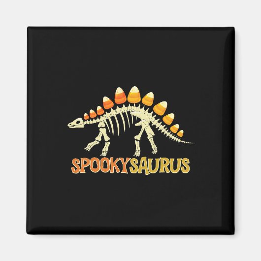 Spookysaurus Candy Corn Dinosaur Skeleton Happy Ha Magnet (Vorne)