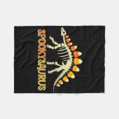 Spookysaurus Candy Corn Dinosaur Skelett Frohes Ha Fleecedecke (Vorderseite (Horizontal))