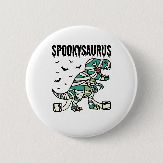 Spookysaurus Halloween Dinosaur T-Rex Button (Vorderseite)
